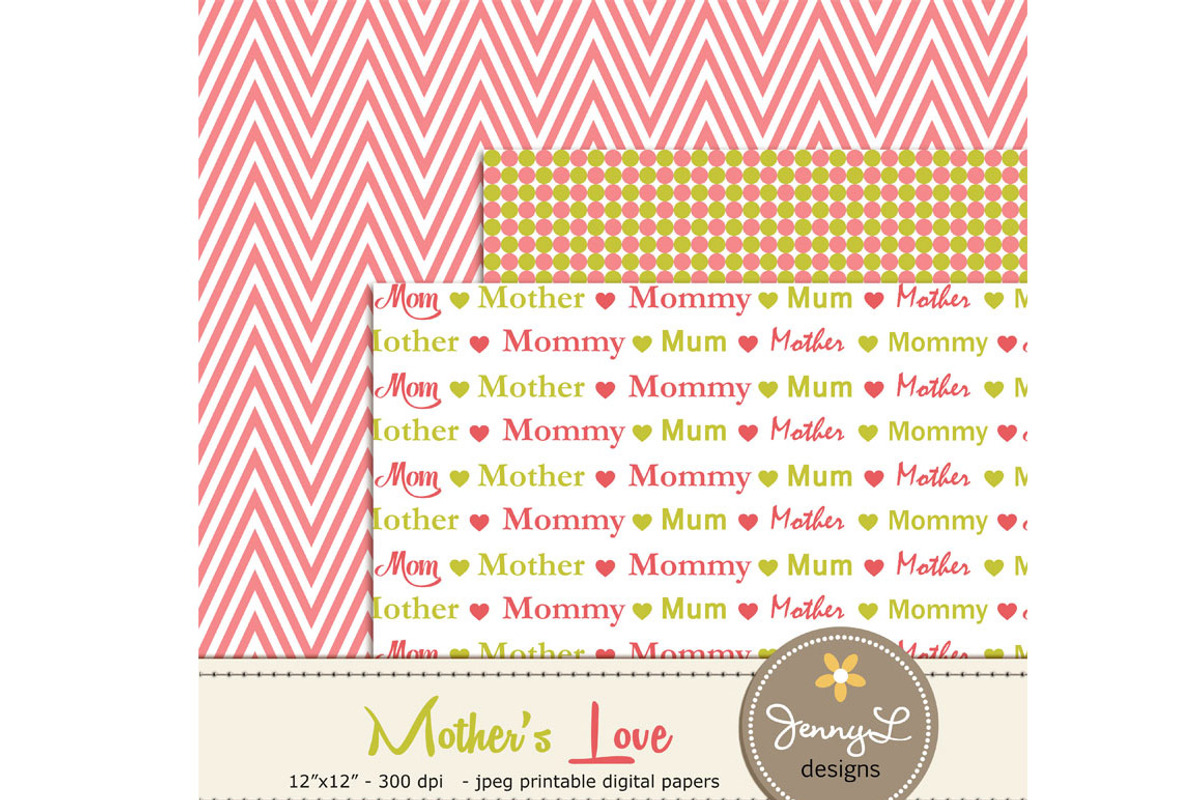 Mother's Day Digital Papers, a Pattern Graphic by JennyL Designs (Photo 3 of 5)