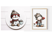Whimsical Christmas Snowman clipart, an Illustration by Designworld (Thumbnail 3 of 6)