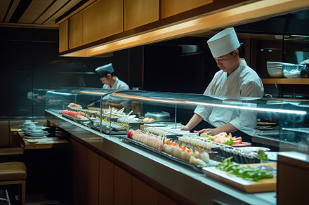 Chef Preparing Food Behind a Counter, a Photo by Iftikhar Alam