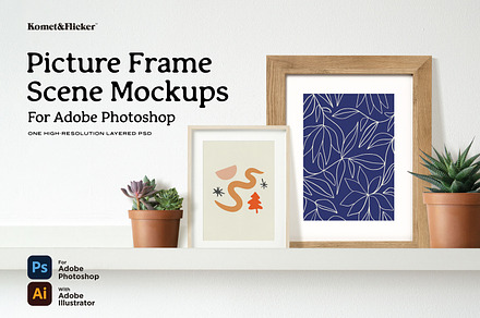 Picture Frame Scene Mockups, a Mockup by Komet & Flicker