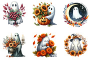 Halloween Fall Flowers Ghost Bundle, an Illustration by DreamArtGraphic (Thumbnail 3 of 5)