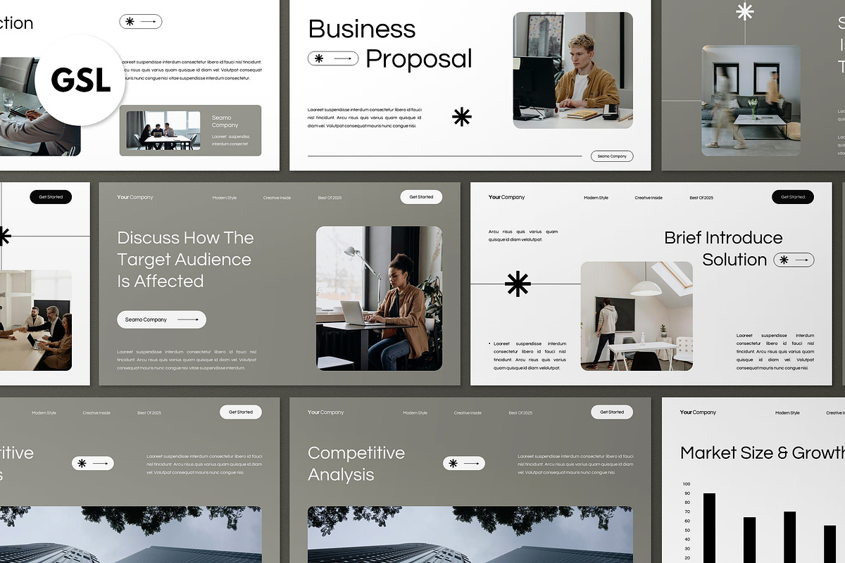 White Business Proposal Google Slide, a Presentation Template by graphicook (Photo 1 of 8)