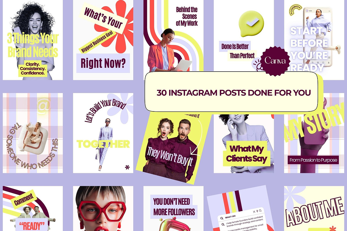 Coach Instagram Canva Templates, a Social Media Template by MOAROShop (Photo 1 of 10)
