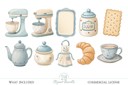 Cute Baking Watercolor Clipart, an Illustration by MockupWizard (Thumbnail 3 of 5)