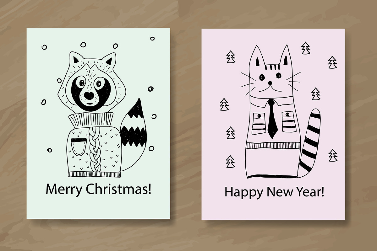 Christmas doodle set, an Animal Illustration by alexmakarova (Photo 10 of 11)