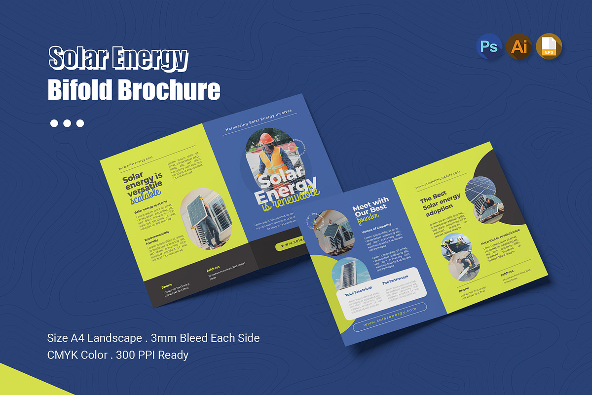 Solar Energy Bifold Brochure, a Brochure Template by Esensifiksi.studio (Photo 1 of 3)