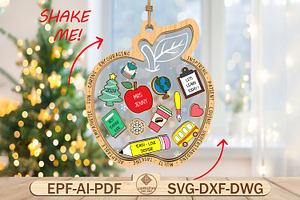 Personalized Teacher Apple Ornament