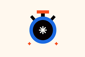 Timer illustration in flat design
