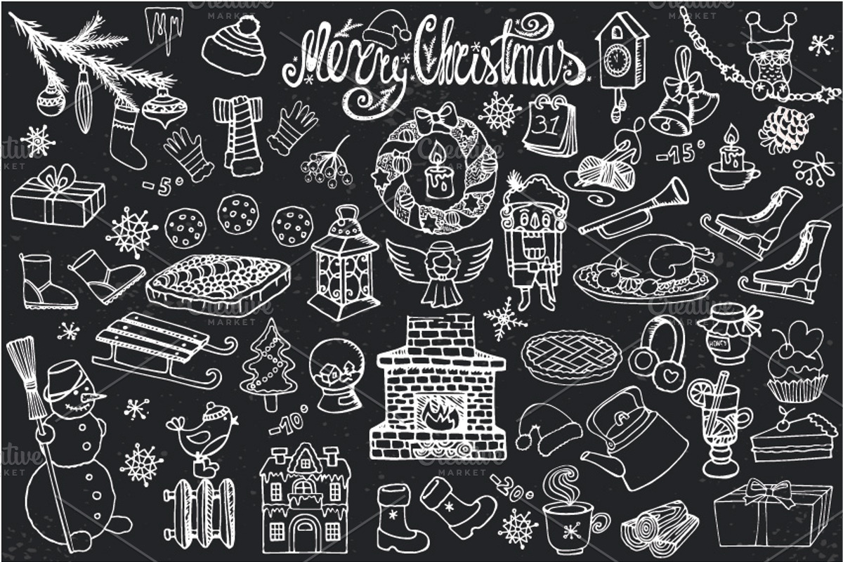 Christmas doodle symbols, an Illustration by Tatianakost49 (Photo 2 of 2)