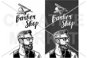 Hipster Shave Haircut. BarberShop