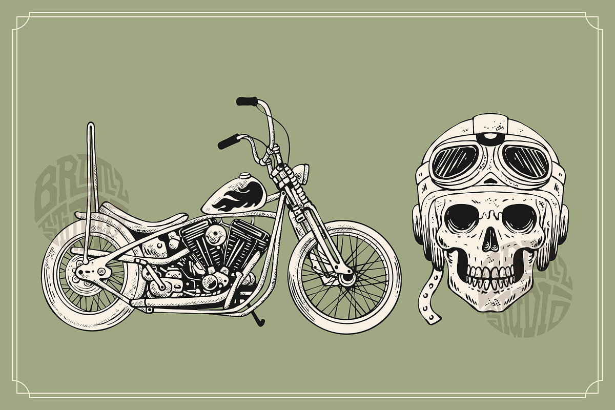 Chopper Illustration Set, an Object Graphic by Bromz Studio (Photo 4 of 6)