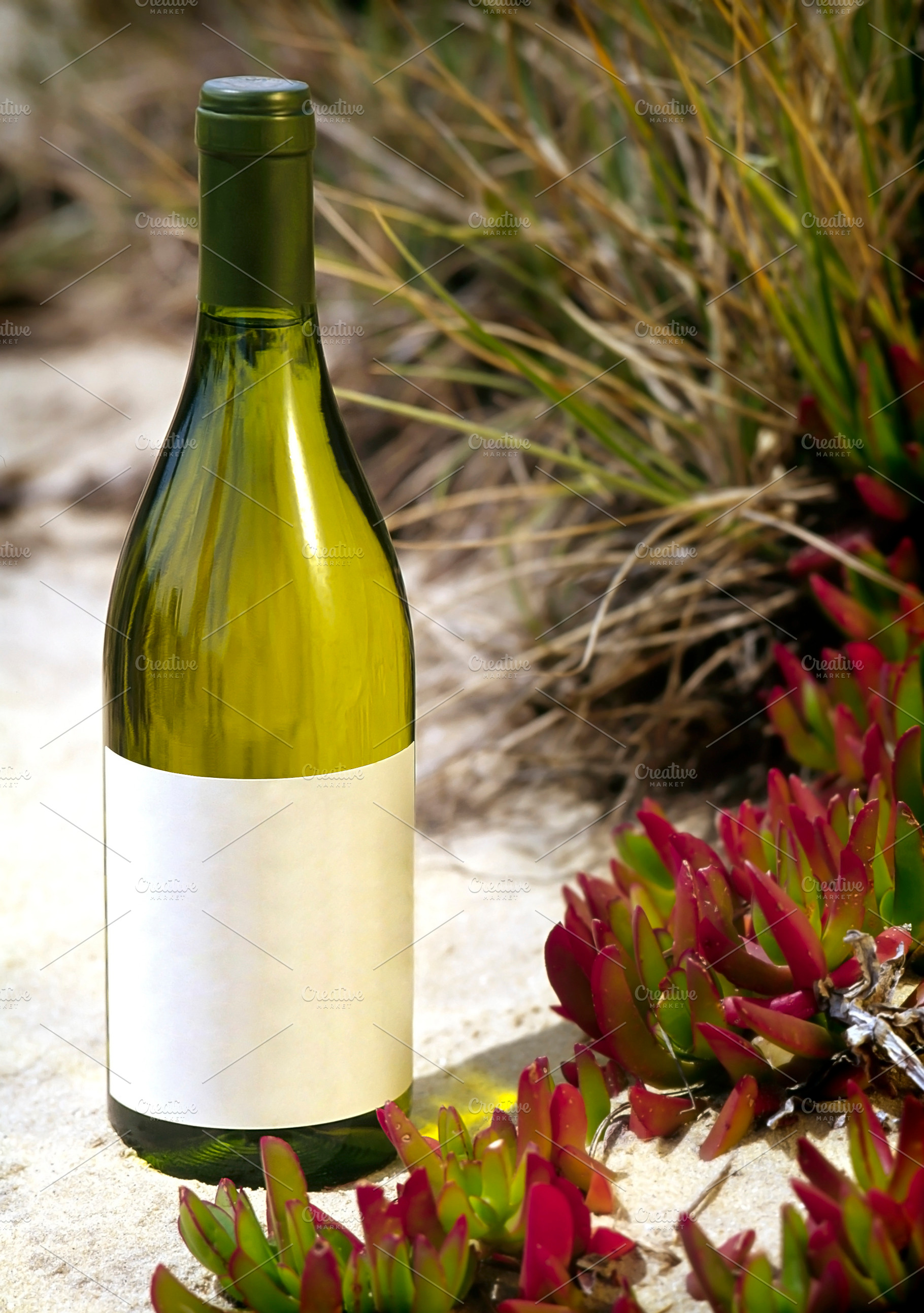 White Wine Bottle Blank Label, a Food & Drink Photo by THP Creative
