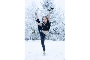 Beautiful young girl doing exercises, a Sports & Recreation Photo by Nenahliadava Design