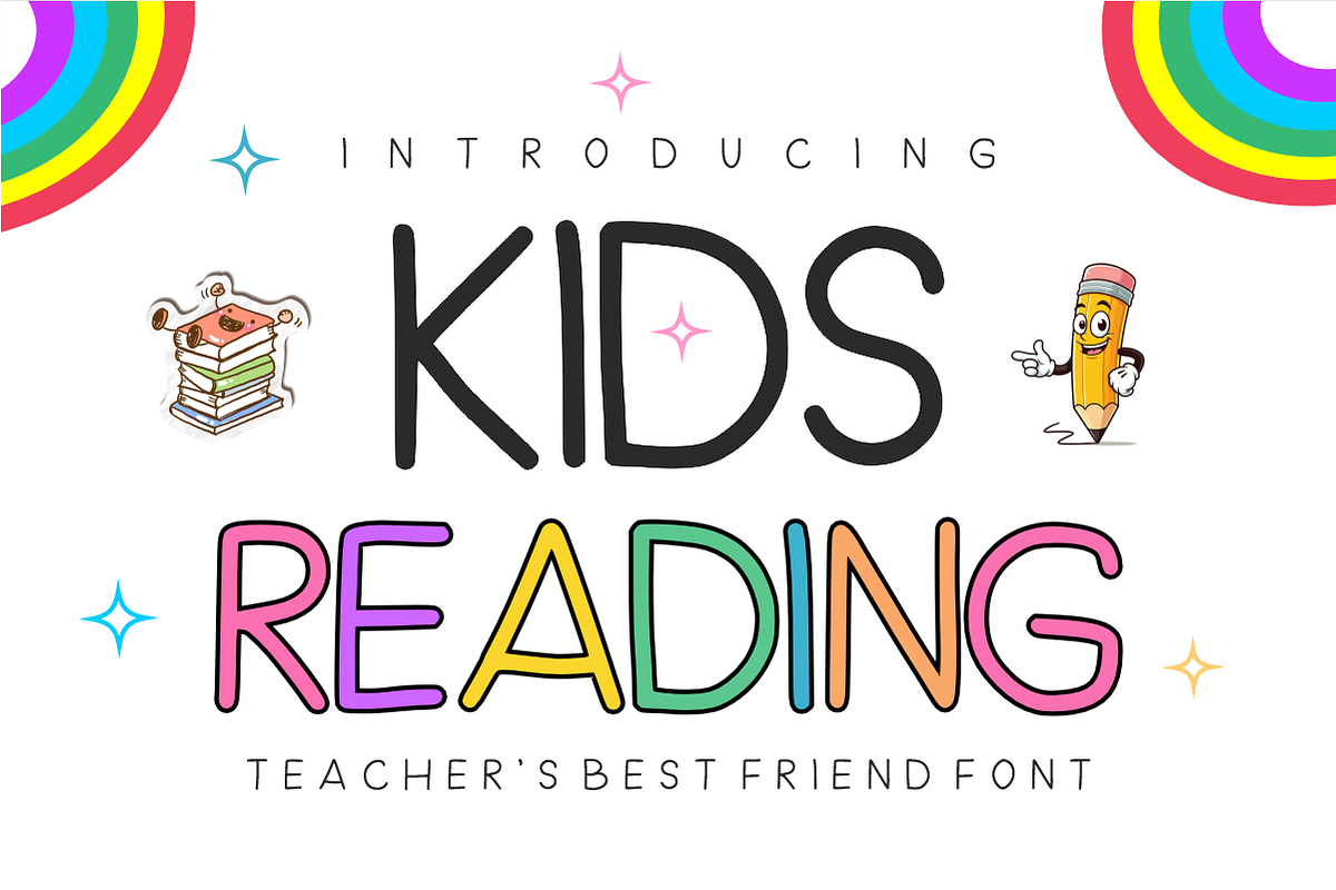 Kids Reading - School Teacher Font, a Handwritten Font by KiddoGlyphs Studio (Photo 1 of 3)