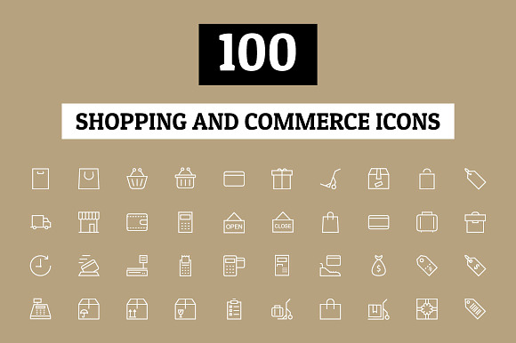 100 Shopping And Commerce Icons