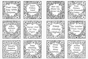 Floral Affirmation Coloring Pages, a Print Template by Lamia Emad (Thumbnail 3 of 4)