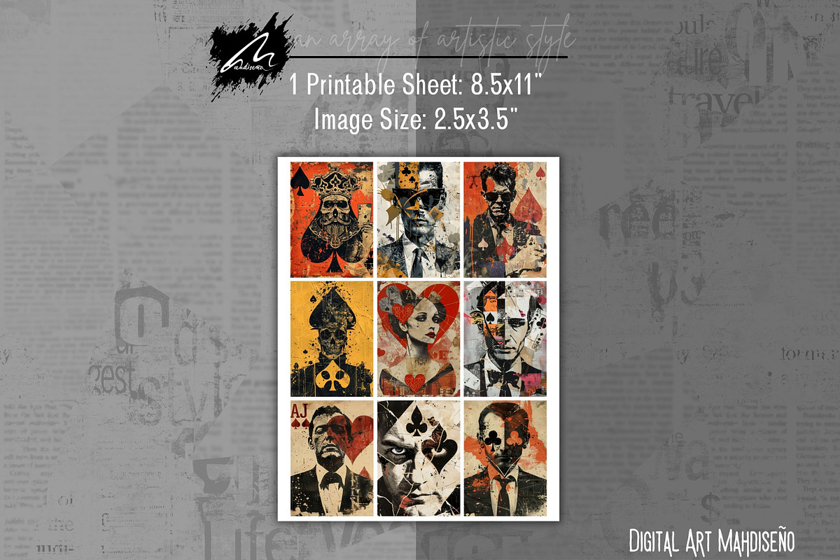 Whimsical Playing Card, Vintage Page, a Person Illustration by Digital Art Mahdiseño (Photo 6 of 10)