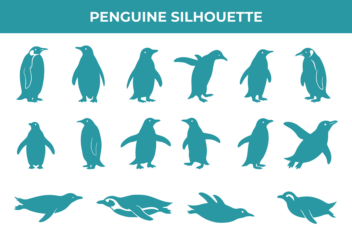 Penguin Silhouette Vector Art, an Animal Illustration by nandinigraphics (Photo 2 of 4)