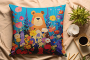 Bear in the Flower Thicket, an Animal Illustration by yahu88studio (Thumbnail 3 of 6)