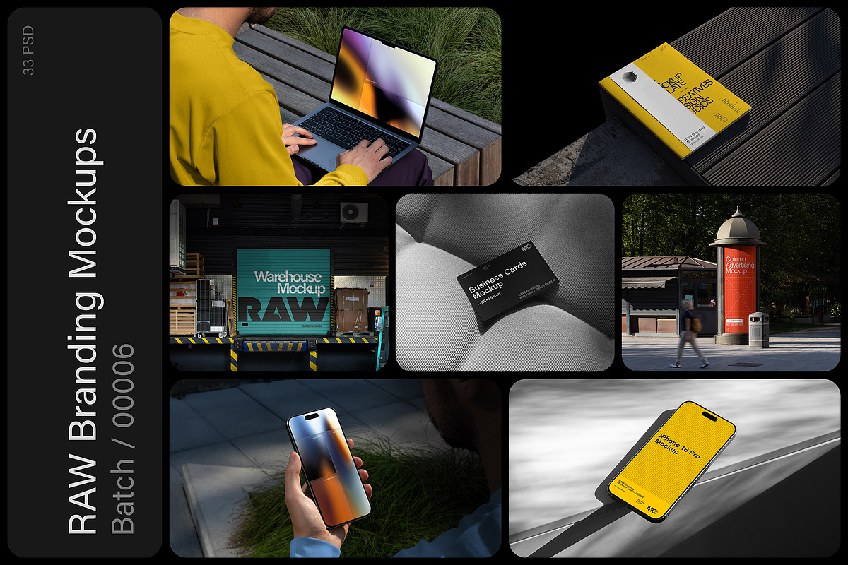 Raw Branding Mockups / Batch 00006, an Advertising Mockup by Mockup Cloud (Photo 1 of 34)
