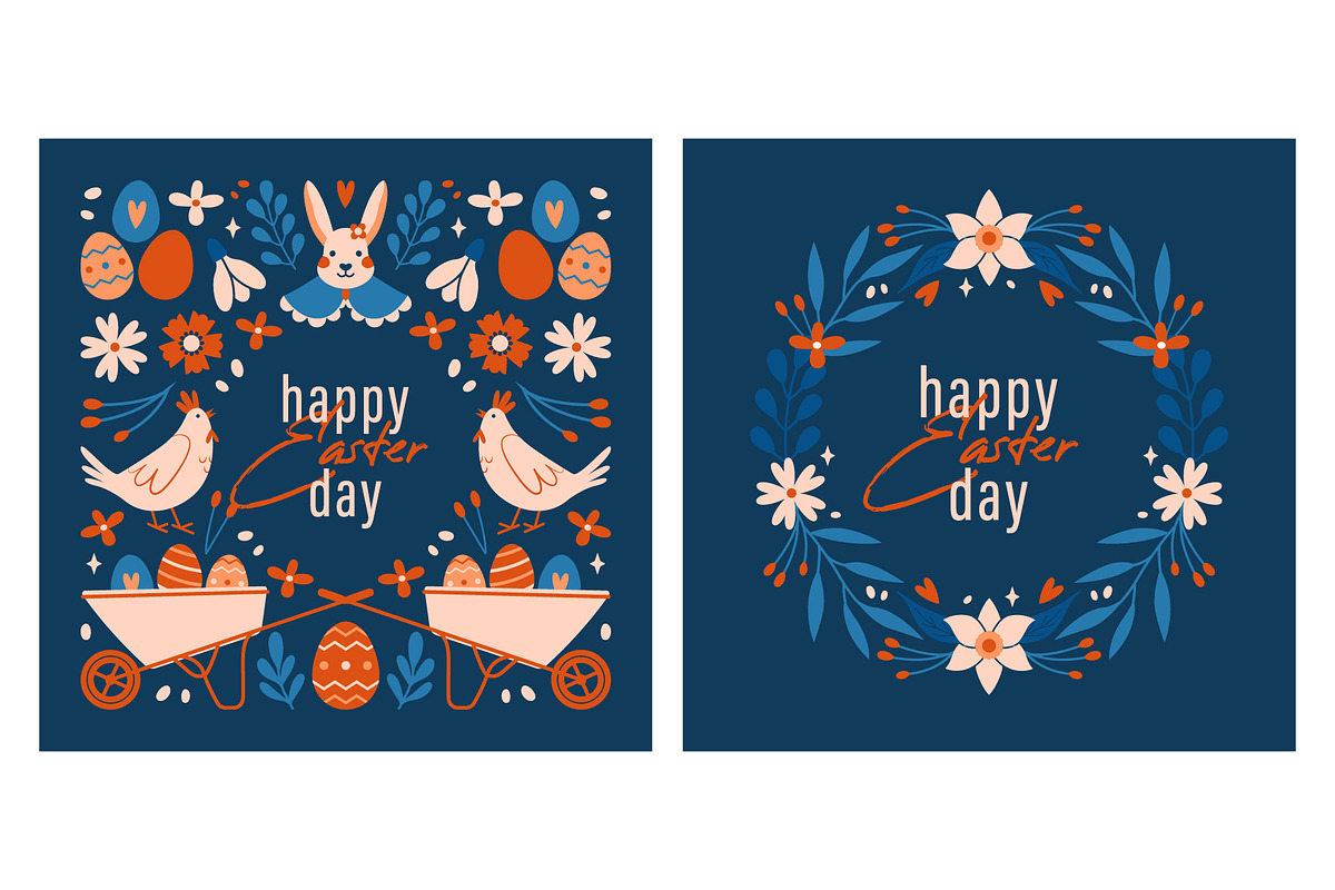 Happy Easter Day. Decorative Set., a Seasonal Illustration by Renberrry.Store (Photo 9 of 10)