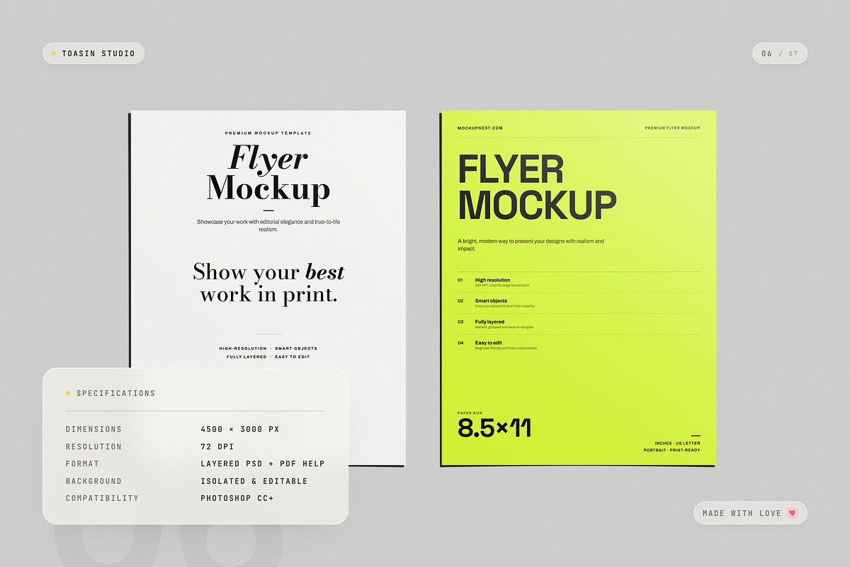 US Letter Flyer Mockup, an Advertising Mockup by Toasin Studio (Photo 6 of 7)