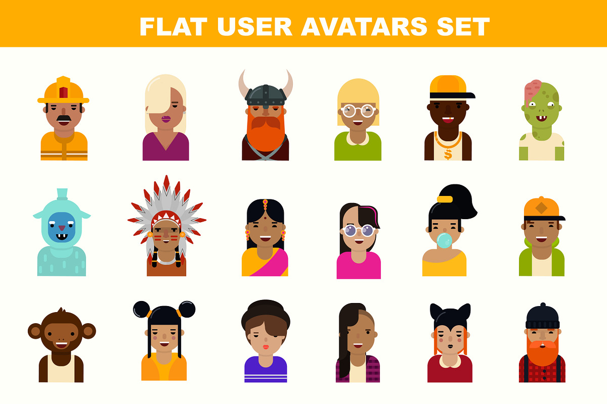 Flat avatars set, an Object Graphic by Sviatlana-St (Photo 1 of 2)