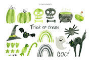 Green Halloween Clipart & Patterns, an Object Graphic by Valin Malin (Thumbnail 2 of 14)