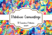 Rainbow Camouflage Seamless Patterns, a Pattern Graphic by PrintablesByFranklyn (Thumbnail 1 of 4)