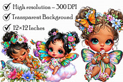 Butterfly baby girl Clipart, an Illustration by Libby Wishes (Thumbnail 4 of 7)