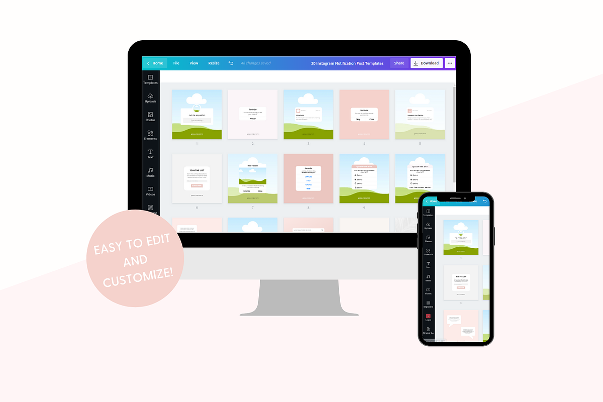 Canva Engagement Instagram Templates, a Social Media Template by The Template Lounge (Photo 2 of 7)