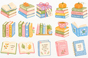 Books Lover Fall Clipart Autumn PNG, a Seasonal Illustration by SugarCloudStudioArt (Thumbnail 3 of 6)