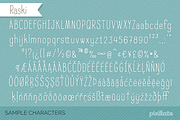 Raski Hand Drawn Font Family, a Font by Letradora (Thumbnail 3 of 6)