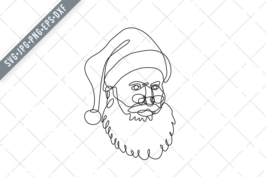 Santa Claus Continuous line drawing, an Illustration by patrimonio ...