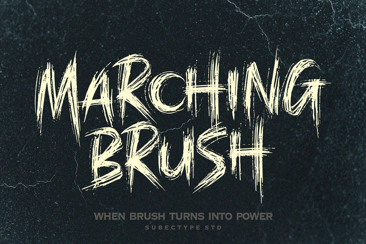 Marching Brush - Horror Brush Font, a Font by Subectype Studio (Photo 1 of 8)