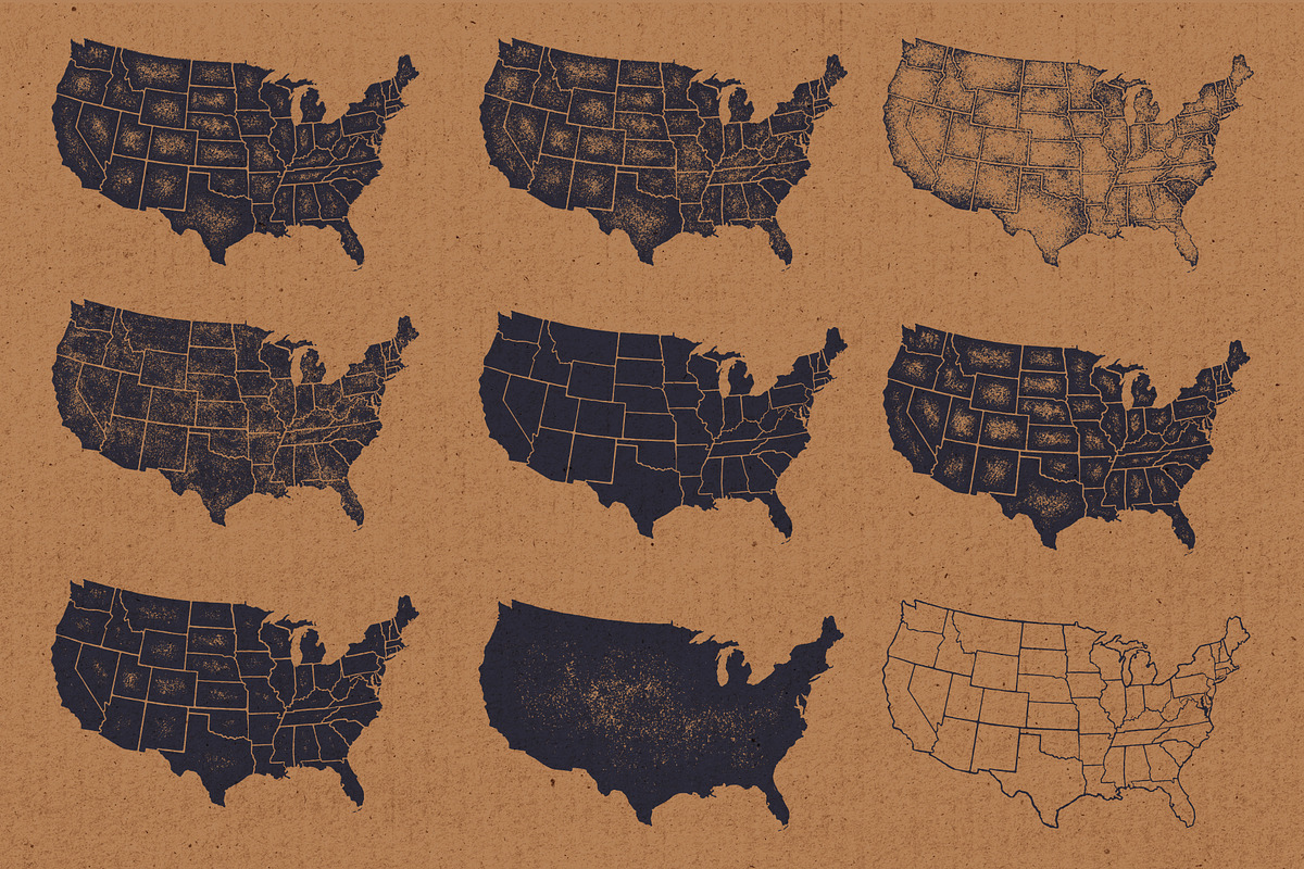 United States Map - AI & PSD, a Texture Illustration by Skylars Art Supplies (Photo 6 of 9)