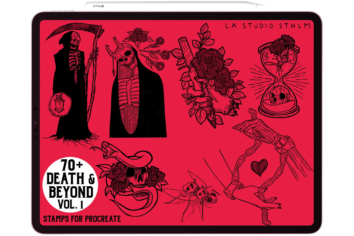 Death & Beyond Vol. 1 - Stamp Set, a Brush Add-On by LA Studio Sthlm (Photo 5 of 6)