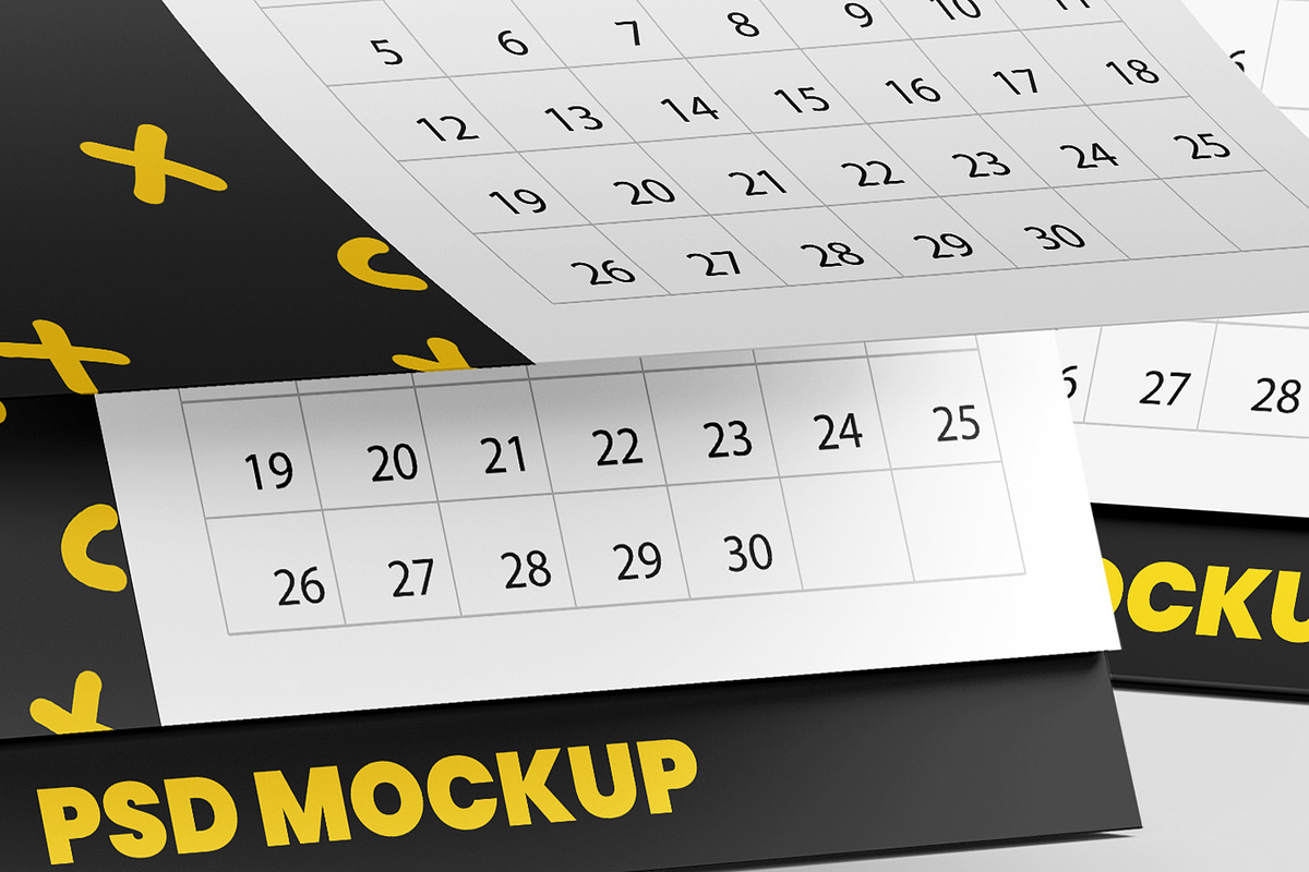 6 Desk Calendar Mockups, a Print Template by Graphic Bird (Photo 10 of 10)