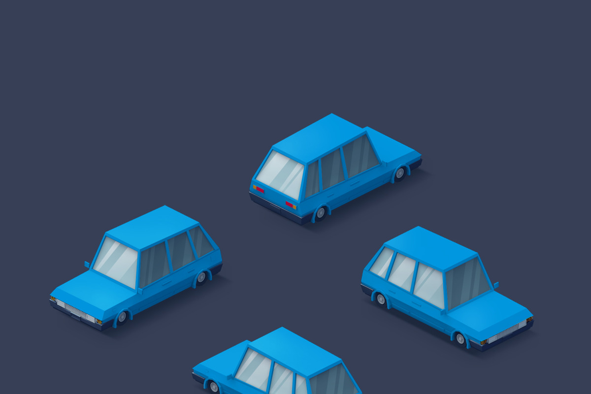 Low Poly 2D Cars, an Object Graphic by Zomorsky (Photo 2 of 16)