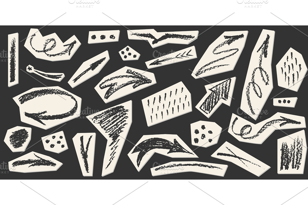 Chalk drawn arrow collection with, an Illustration by Zimages