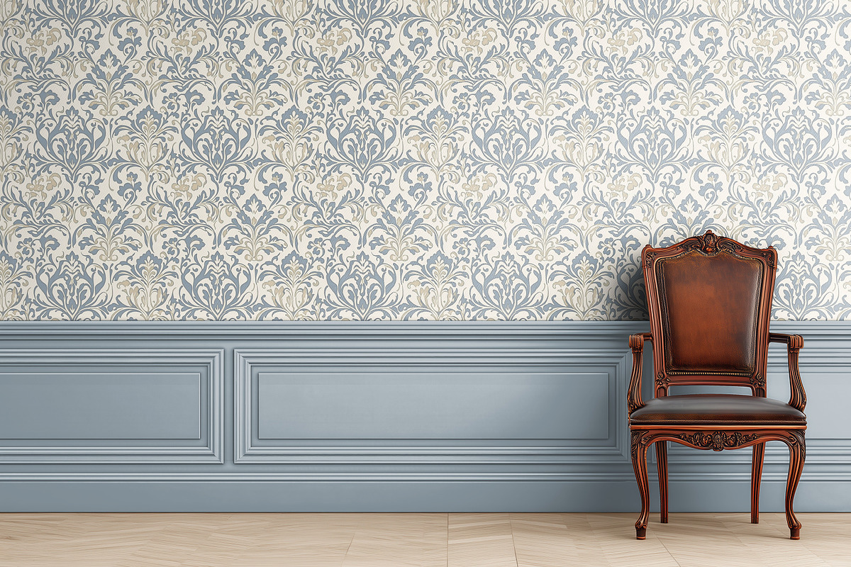 Vintage Wallpaper Paneling Mockup, a Household Mockup by 1001 mockups (Photo 3 of 7)