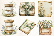 Watercolor Floral Clipart, an Illustration by DreamCafeArt (Thumbnail 2 of 8)