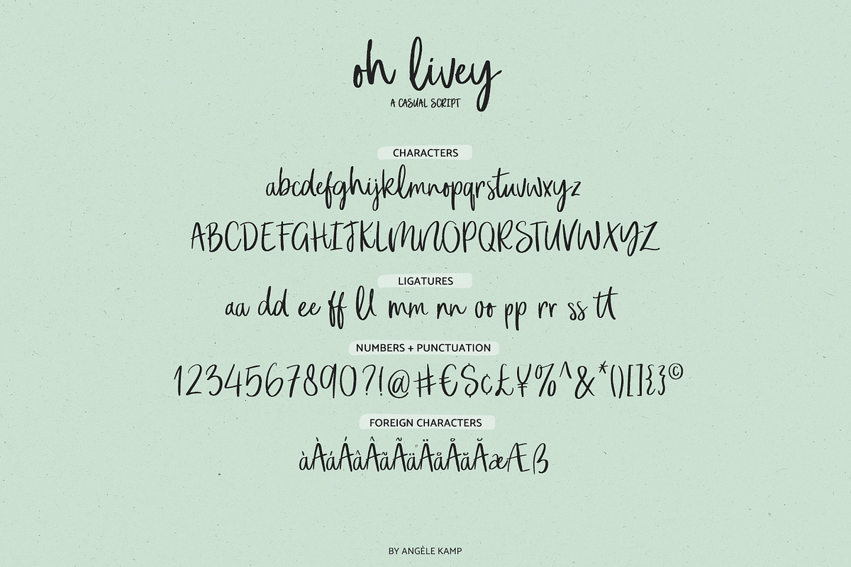 Oh Livey brush script font preview 8