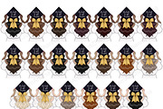 Graduation Girls Clipart, an Education Illustration by GlamArtZhanna (Thumbnail 9 of 11)