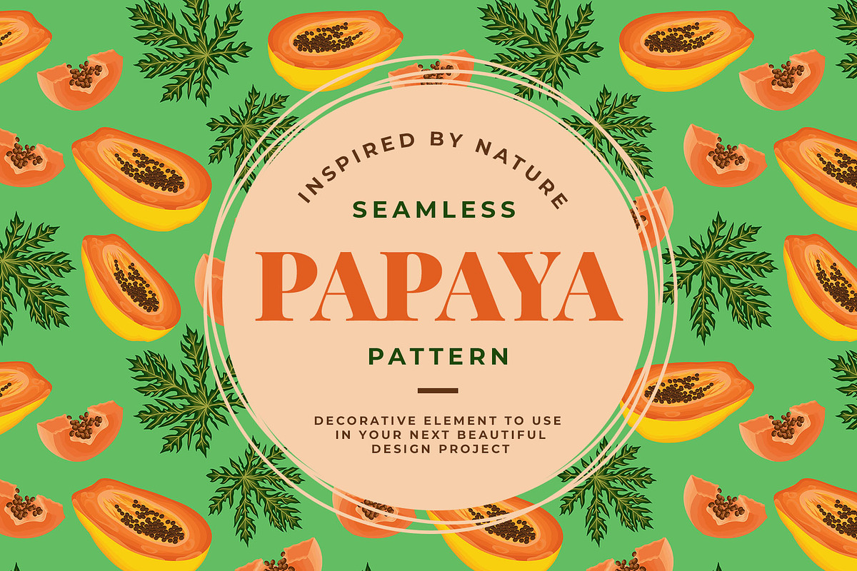 Papaya Fruit Seamless Pattern, a Pattern Graphic by Dawnside Graphic (Photo 1 of 5)