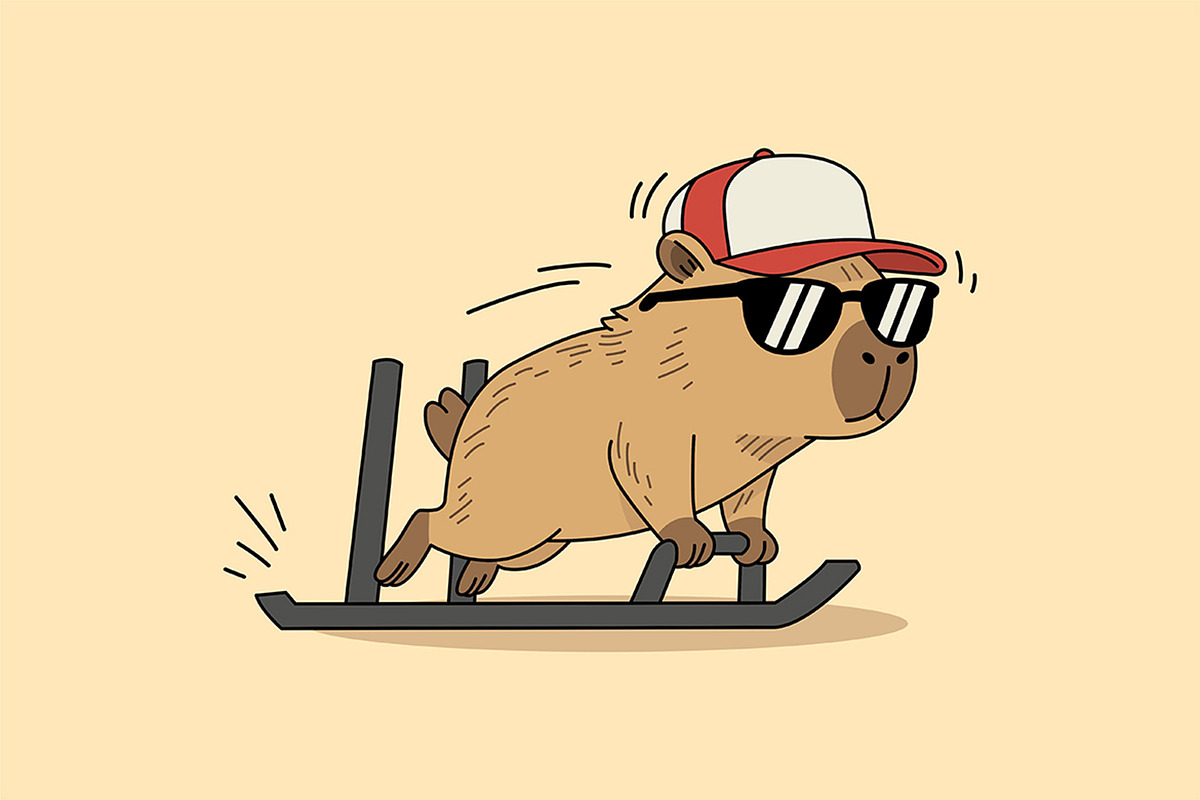 Capybara Hyrox Fitness Gym Workout, a Sport Illustration by Partikusi Design (Photo 4 of 5)