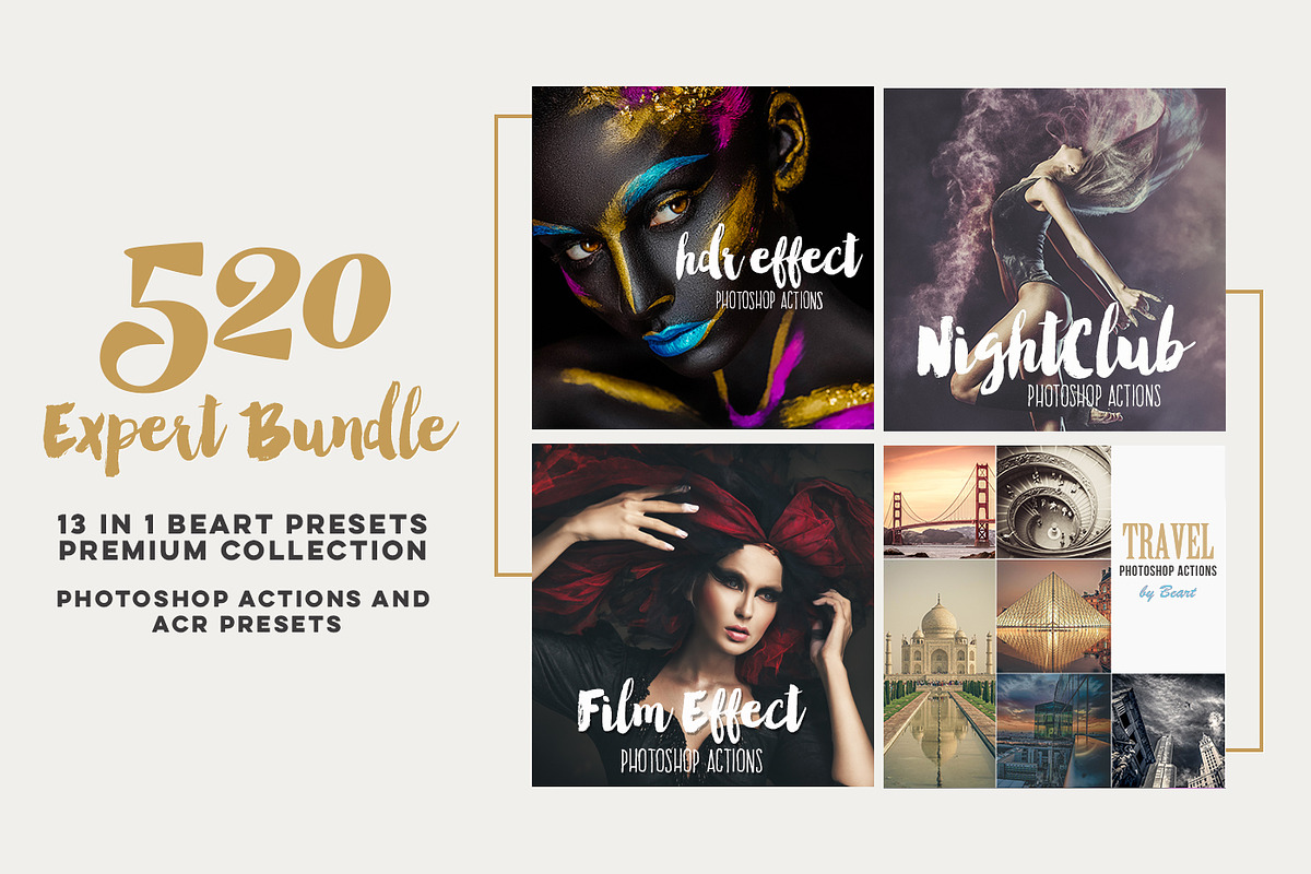Premium Photoshop Actions Bundle, an Action Add-On by BeArt-Presets (Photo 4 of 16)