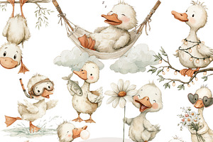 55 Silly Goose Clipart PNGs, an Animal Illustration by Pati Charm Studio