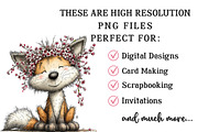 Whimsical Spring Fox Clipart, an Illustration by OK Design (Thumbnail 6 of 6)