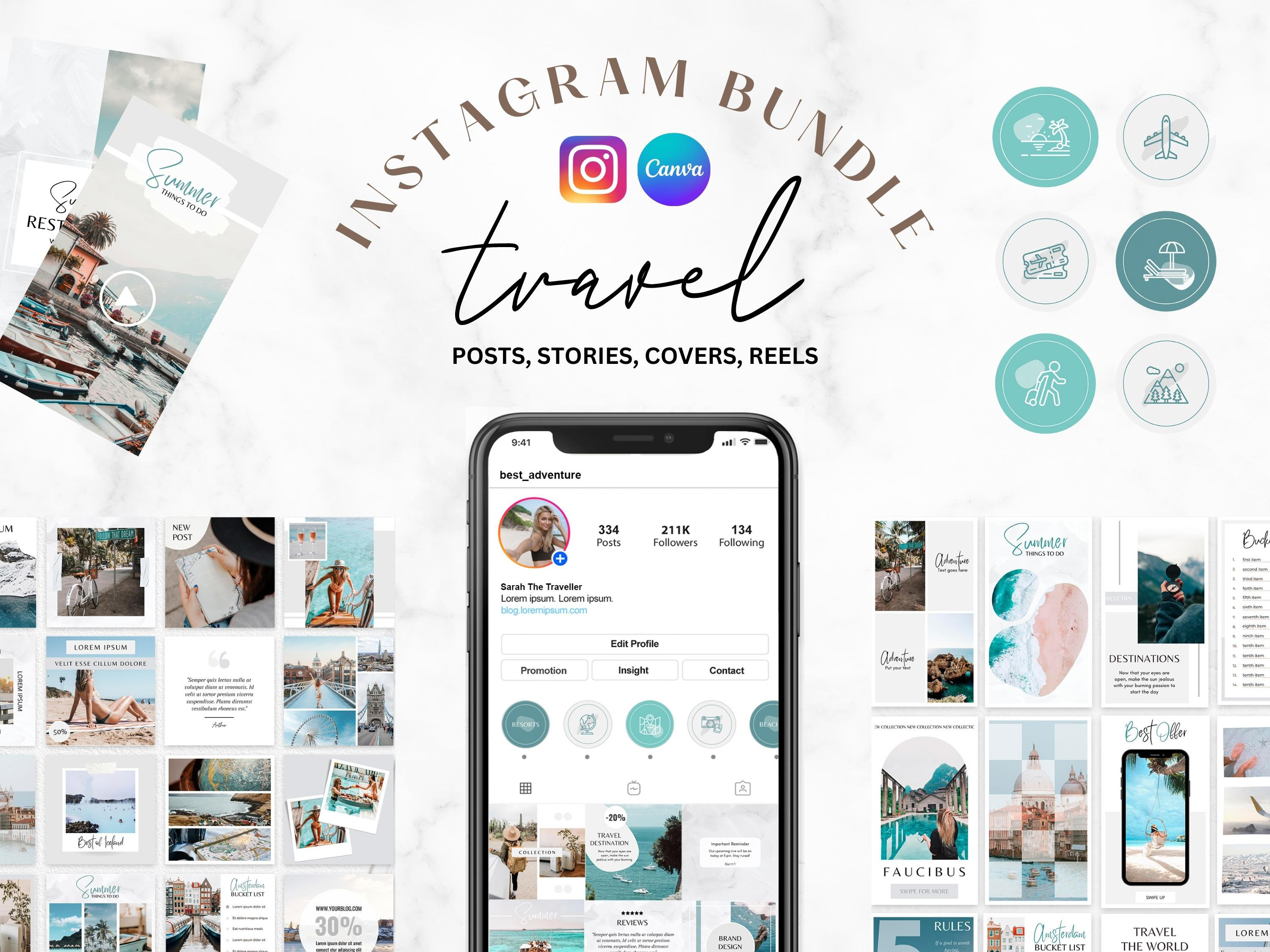 Travel Instagram Templates Bundle, a Social Media Template by SwitzerShop